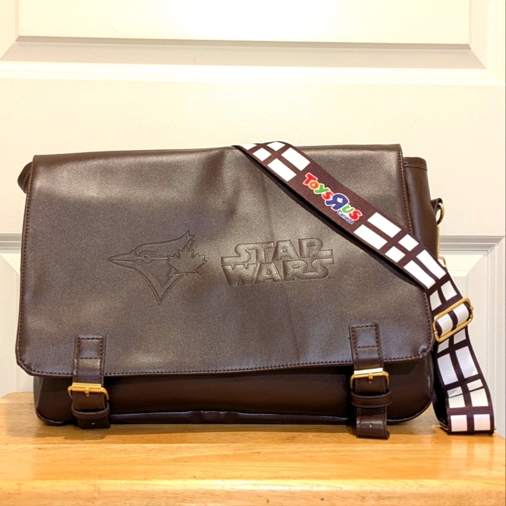 NWOT Blue Jays x Star Wars x Toys R Us Faux Leather Satchel with Chewbacca Strap